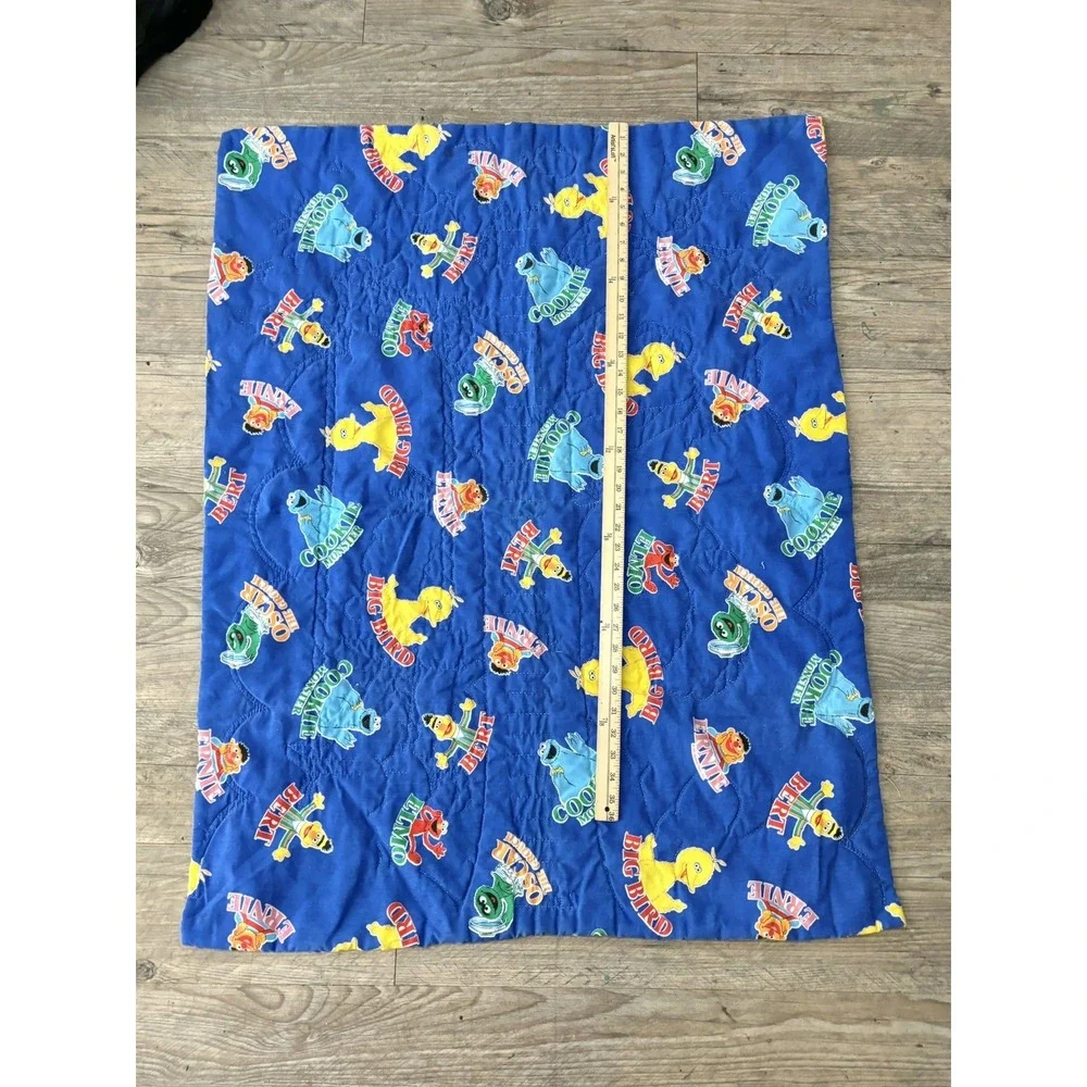 Vintage Sesame Street Big Bird And Elmo Growth Chart Crib Baby Blanket